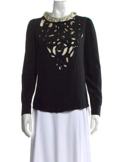 Pre-owned Isabel Marant Silk Patterned Blouse In Black