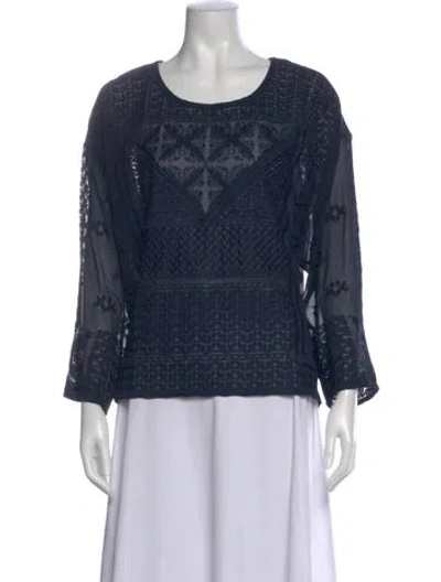 Pre-owned Isabel Marant Silk Patterned Blouse In Blue