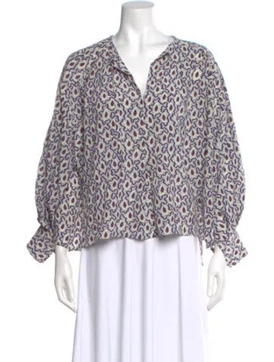 Pre-owned Isabel Marant Silk Patterned Blouse In Neutral