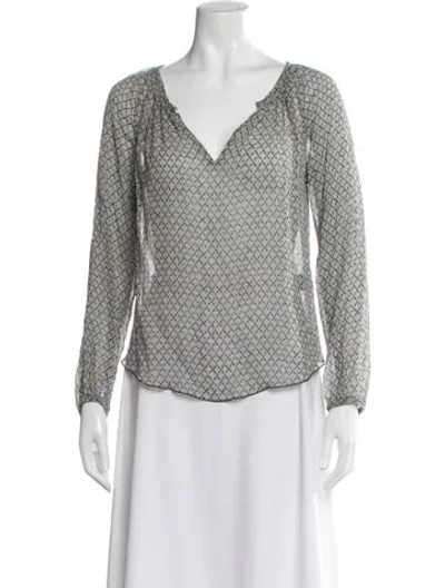 Pre-owned Isabel Marant Silk Patterned Blouse In Neutral