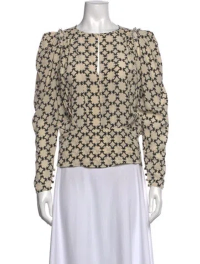 Pre-owned Isabel Marant Silk Patterned Blouse In Neutral