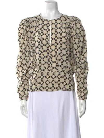 Pre-owned Isabel Marant Silk Patterned Blouse In Neutral