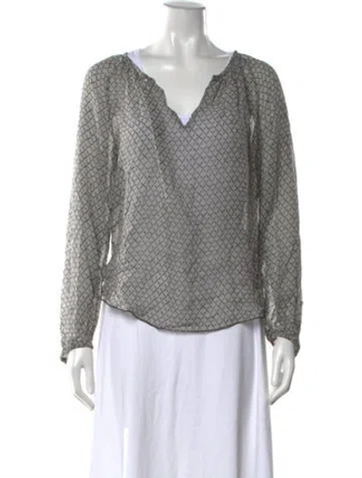 Pre-owned Isabel Marant Silk Patterned Blouse In Neutral