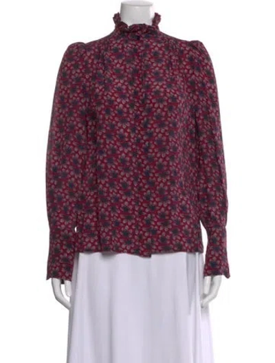 Pre-owned Isabel Marant Silk Patterned Blouse In Pink