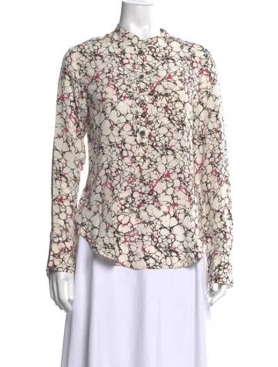 Pre-owned Isabel Marant Silk Patterned Blouse In Pink