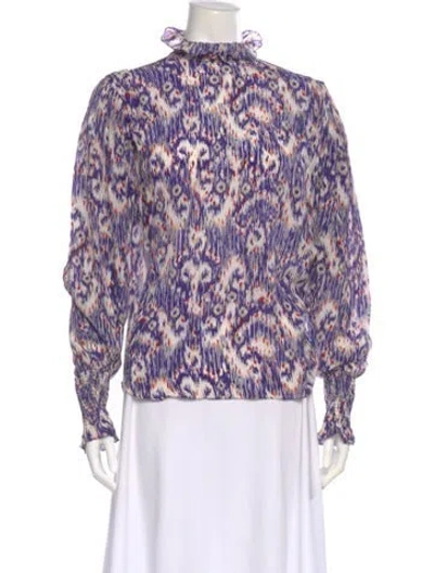 Pre-owned Isabel Marant Silk Patterned Blouse In Purple