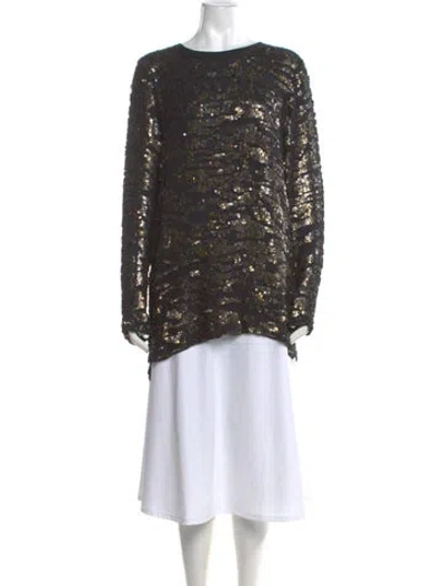 Pre-owned Isabel Marant Silk Patterned Top In Black