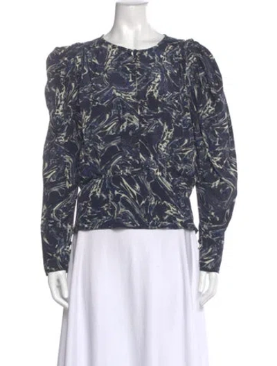 Pre-owned Isabel Marant Silk Patterned Top In Neutral