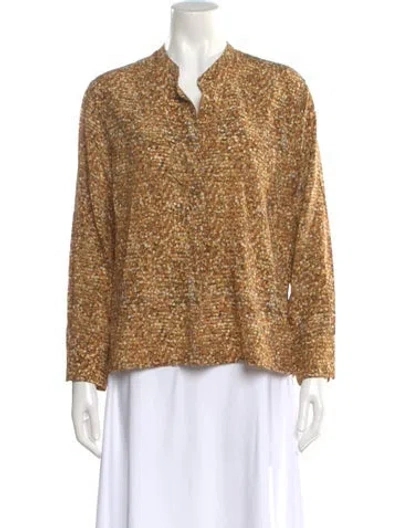 Pre-owned Isabel Marant Silk Patterned Top In Neutral