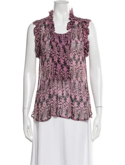 Pre-owned Isabel Marant Silk Patterned Top In Pink