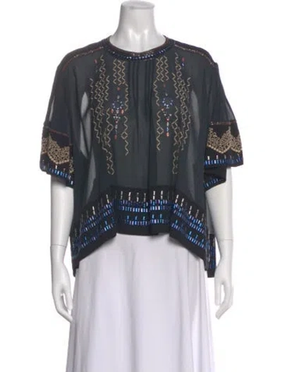Pre-owned Isabel Marant Silk Patterned Top W/ Tags In Multi