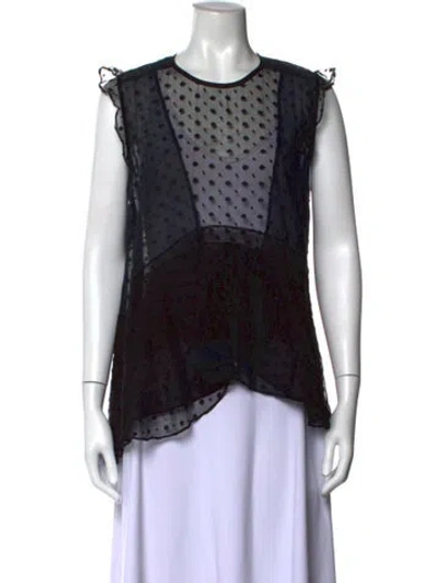 Pre-owned Isabel Marant Silk Polka Dot Print Blouse In Black