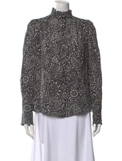 Pre-owned Isabel Marant Silk Printed Blouse In Black