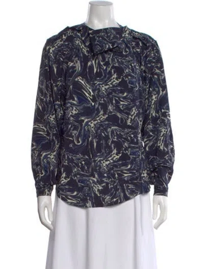 Pre-owned Isabel Marant Silk Printed Blouse In Black