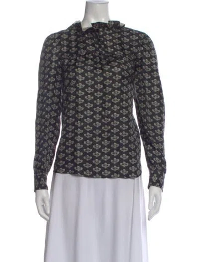 Pre-owned Isabel Marant Silk Printed Blouse In Black