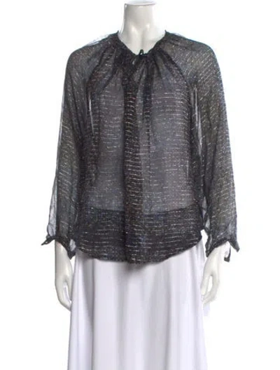 Pre-owned Isabel Marant Silk Printed Blouse In Black
