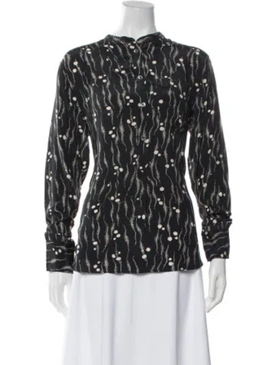 Pre-owned Isabel Marant Silk Printed Blouse In Black