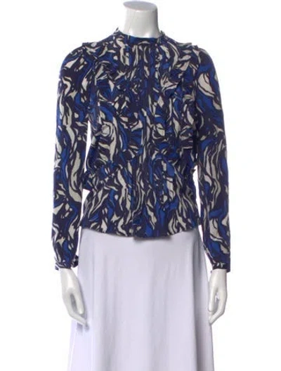 Pre-owned Isabel Marant Silk Printed Blouse In Blue