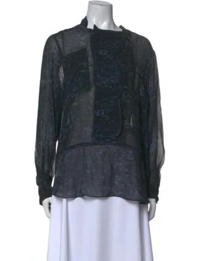 Pre-owned Isabel Marant Silk Printed Blouse In Blue