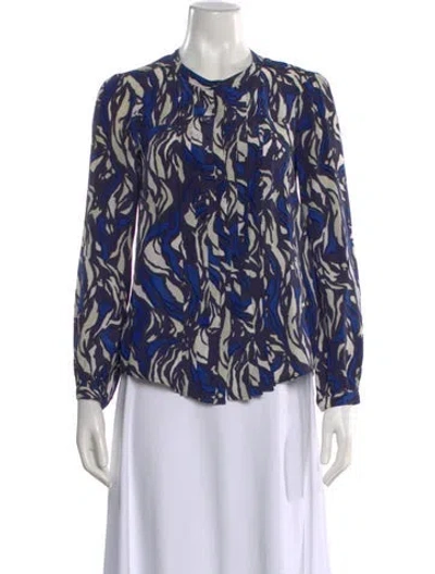 Pre-owned Isabel Marant Silk Printed Blouse In Blue