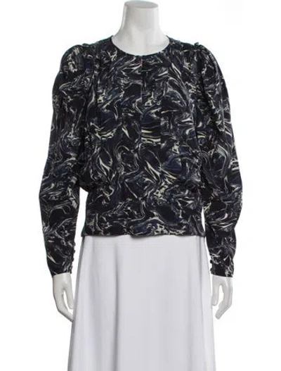 Pre-owned Isabel Marant Silk Printed Blouse In Blue