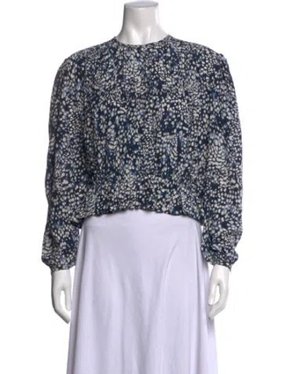 Pre-owned Isabel Marant Silk Printed Blouse In Blue