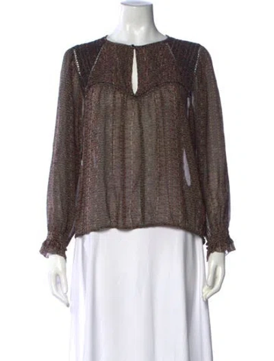Pre-owned Isabel Marant Silk Printed Blouse In Brown