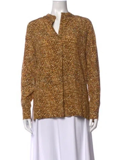 Pre-owned Isabel Marant Silk Printed Blouse In Brown