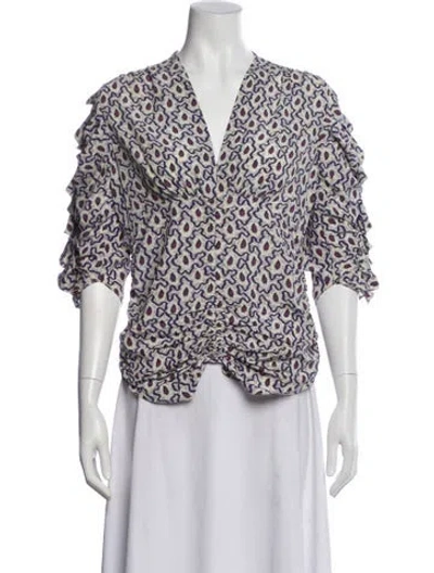 Pre-owned Isabel Marant Silk Printed Blouse In Multi