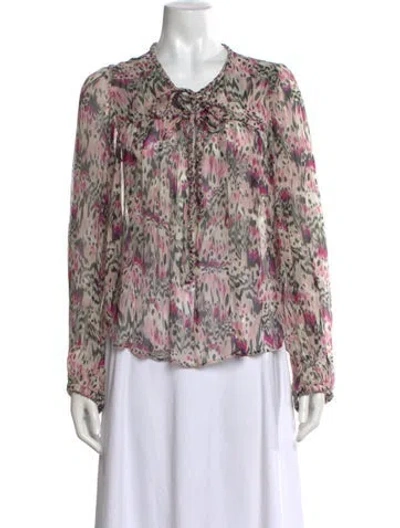 Pre-owned Isabel Marant Silk Printed Blouse In Multi