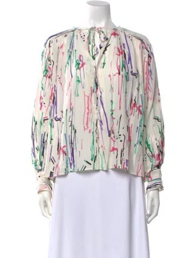 Pre-owned Isabel Marant Silk Printed Blouse In Neutral