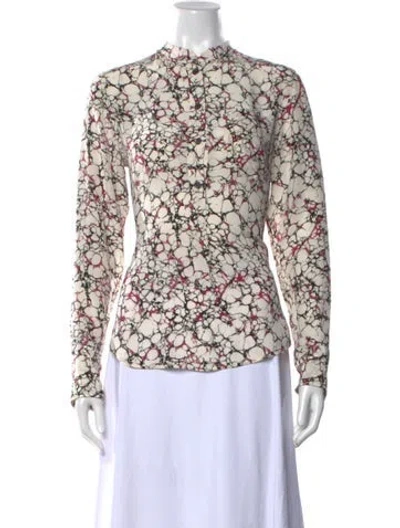 Pre-owned Isabel Marant Silk Printed Blouse In Neutral