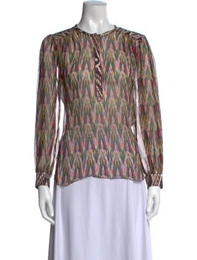Pre-owned Isabel Marant Silk Printed Blouse In Neutral