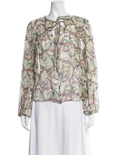 Pre-owned Isabel Marant Silk Printed Blouse In Neutrals