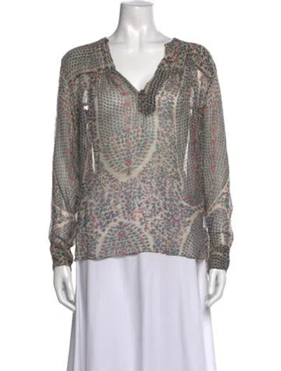 Pre-owned Isabel Marant Silk Printed Blouse In Neutrals