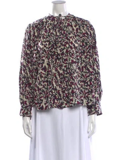 Pre-owned Isabel Marant Silk Printed Blouse In Neutrals