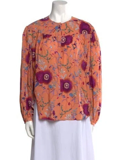 Pre-owned Isabel Marant Silk Printed Blouse In Pink