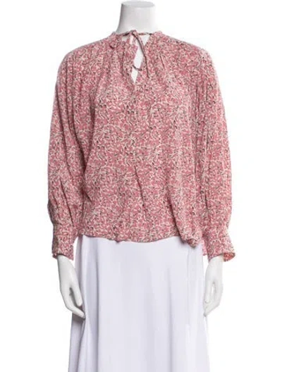 Pre-owned Isabel Marant Silk Printed Blouse In Pink
