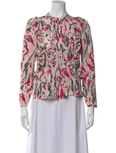 Pre-owned Isabel Marant Silk Printed Blouse In Pink