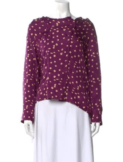 Pre-owned Isabel Marant Silk Printed Blouse In Purple