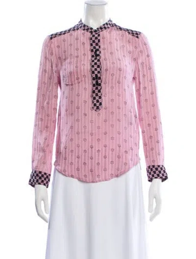 Pre-owned Isabel Marant Silk Printed Blouse In Purple