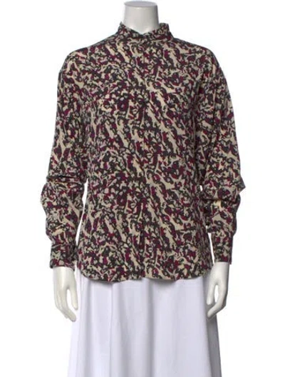 Pre-owned Isabel Marant Silk Printed Blouse In Purple