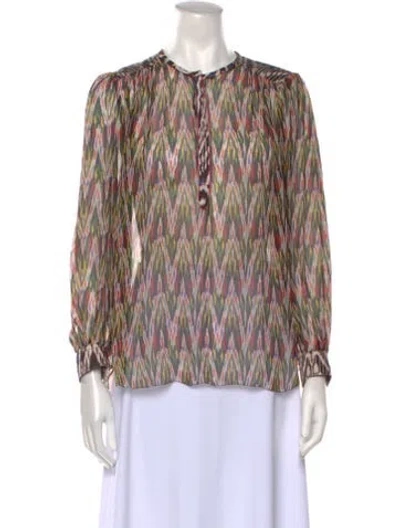 Pre-owned Isabel Marant Silk Printed Blouse In Red