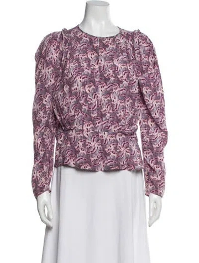 Pre-owned Isabel Marant Silk Printed Blouse In Red