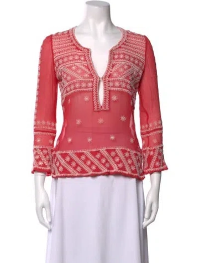 Pre-owned Isabel Marant Silk Printed Blouse In Red