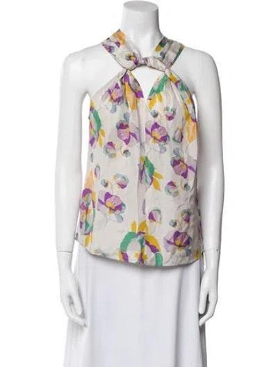 Pre-owned Isabel Marant Silk Printed Blouse W/ Tags In Neutral