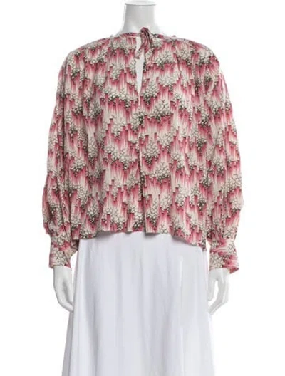 Pre-owned Isabel Marant Silk Printed Blouse W/ Tags In Pink