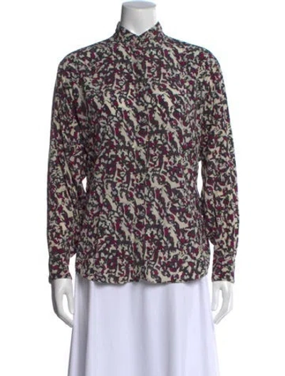 Pre-owned Isabel Marant Silk Printed Button-up Top In Multi