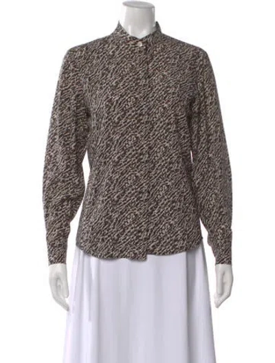 Pre-owned Isabel Marant Silk Printed Top In Black