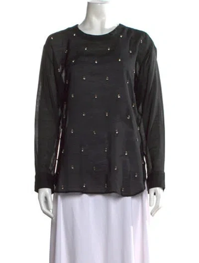 Pre-owned Isabel Marant Silk Printed Top In Black